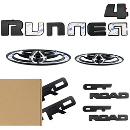Blackout Emblem Overlays Compatible with 4Runner 2010-2019 2020 2021 2022 2023 2024 4 Runner ABS Plastic Badge Overlay 241011 with Strong Adhesive Matte Black 15Pcs