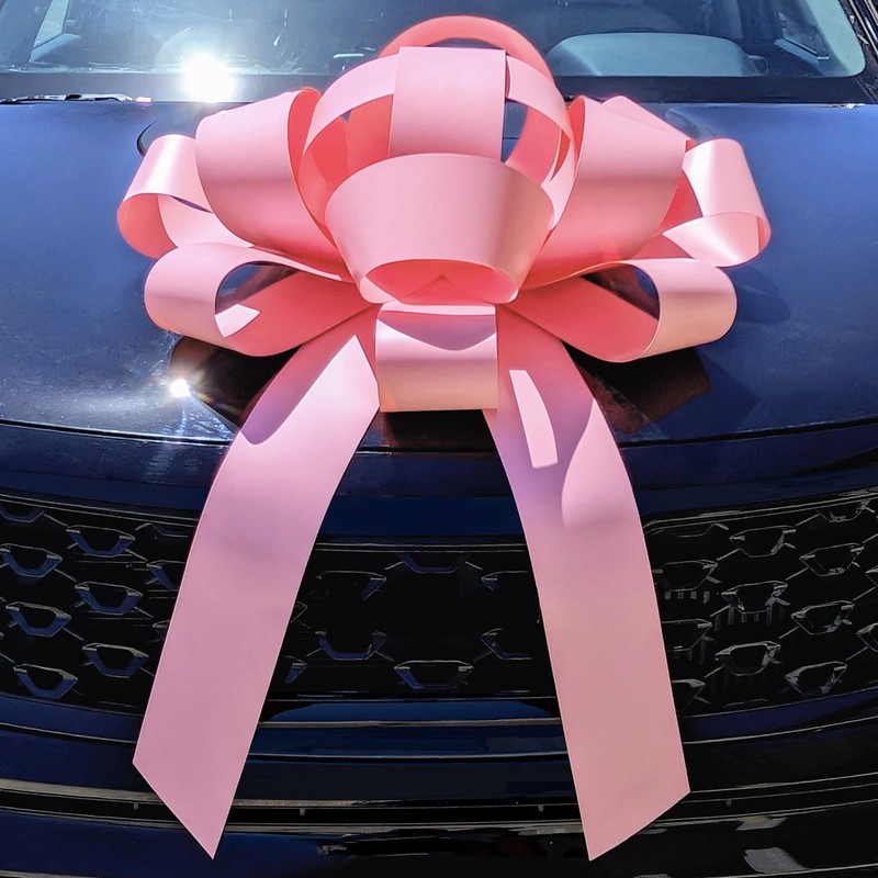 CarBowz Big Pink Car Bow, Giant 30" Bow, Non Scratch
