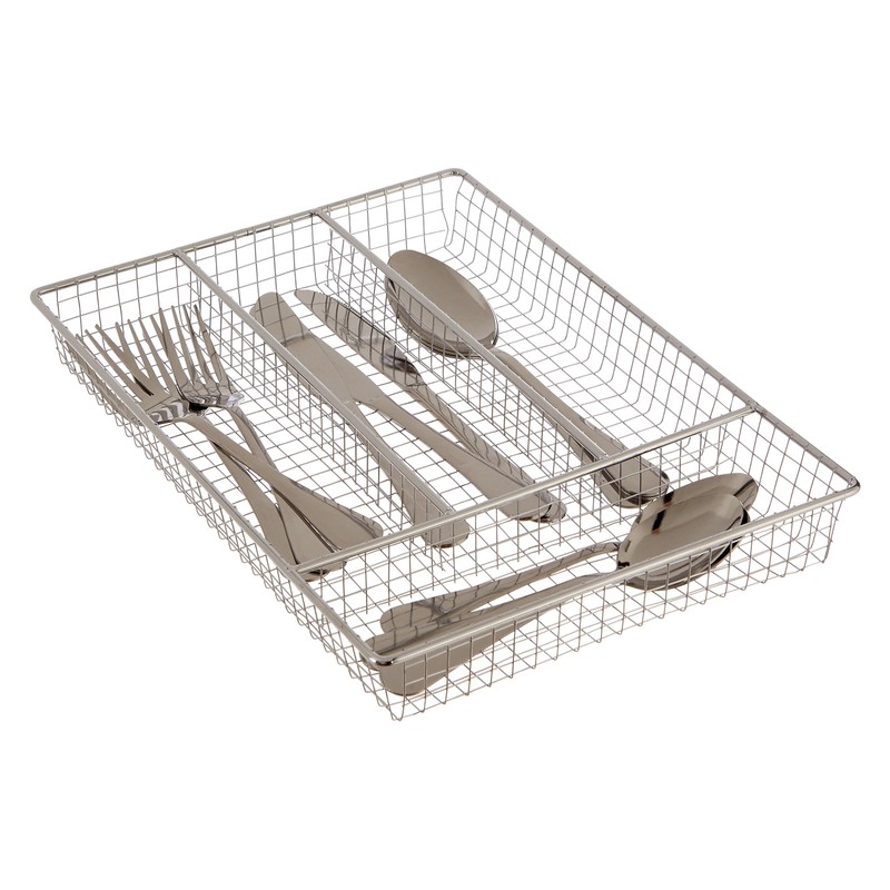 Chrome Small Cutlery Tray 21.5 X 30.5 X 3.5cm H