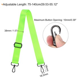 sourcing map Purse Strap Replacement, 29.5-55inch Adjustable Canvas 1.5inch Wide Crossbody Shoulder Strap for Handbag Guitar(Green, Black Buckle)
