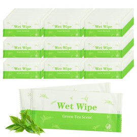 Hipruict Individual Hand Wipes, 500 PCS Wet Wipes Individually Wrapped, Wet Napkins Travel Size for Wedding, Barbecue, Restaurant, Green Tea Scent
