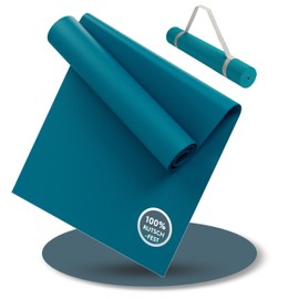 LILENO SPORTS Caribbean Sea Yoga Mat (180 x 60 cm) with Carry Strap - Sports and Yoga Mat Extra Non-Slip in 4 mm Thickness - Gymnastics Mat and Fitness Mat for Workout and Yoga - Sports Mat