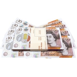Prop Money Cash - £20 Note Stacks for Pranks & Movies - Fake 20 Notes for Casino, Photo Booth Play