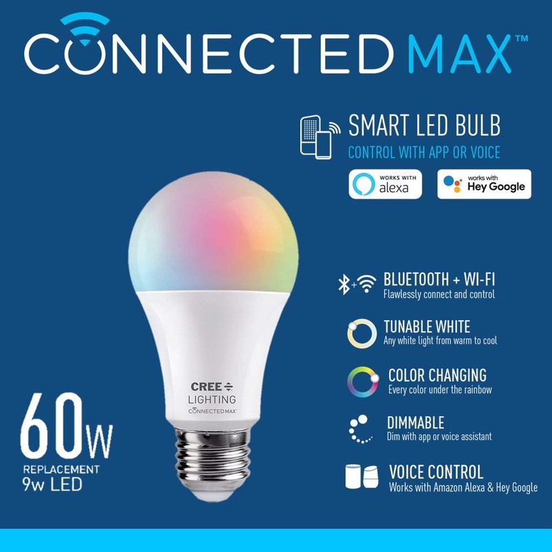 Cree Lighting Connected Max Smart Led Bulb A19 60W Tunable