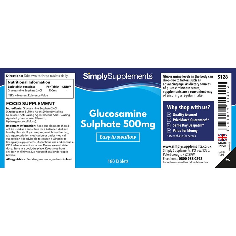 Easy to Swallow Glucosamine 500mg | Active Lifestyle Support |