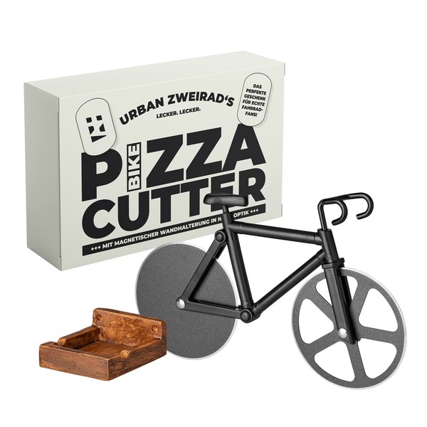 URBAN ZWEIRAD Bicycle Pizza Cutter with Magnetic Wall Mount, Non-Stick