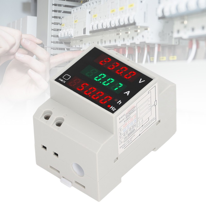 Digital Single Phase Energy Meter Tester Electricity Usage Monitor Ampermeter