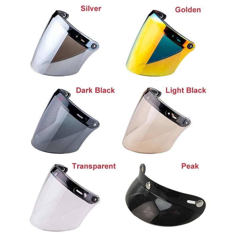 VCOROS Universal 3-Snap Flip Up Visor Shield Lens for Retro