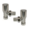 NRG Manual Valves Angled Round Head Satin Nickel Towel Rail