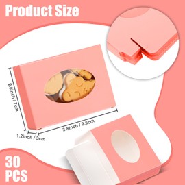 Spakon 30 Pcs 3.78 x 2.76 x 1.18'' Soap Boxes with Window, 4 Colors Homemade Soap Packaging Boxes, Kraft Soap Making Supplies Packaging for Bakery, Candy(Pink)