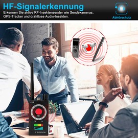 SIKVIO Wanzen Detektor RF Wireless, Versteckte Kamera Detector fr GSM Tracker Abh?rger?te Funkkameras Wanzenfinder Infrarot Detector Starke magnetische Detector