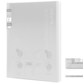 Kokuyo 20-Pocket Binder with Plastic Sleeves 8.5"x11" (Clear), A4 and US Letter Expandable Art Portfolio Folder with Clear Sheet Protectors. 40 Pages of Presentation Display Book. (RA-N20T)