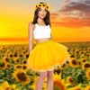 Ycaaeo Sunflower Costume Women, Sunflowers 3 Layers Yellow Tutu Skirt