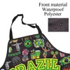 FUSTMW Brazil Apron with Pockets for Chef Kitchen Apron Gifts