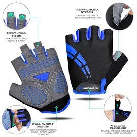 WESTWOOD FOX Guantes de Ciclismo para Motocross, Fitness y Guantes Deportivos, Unisex Medio Dedo Acolchado de Gel para Ciclismo de Montaa,...         