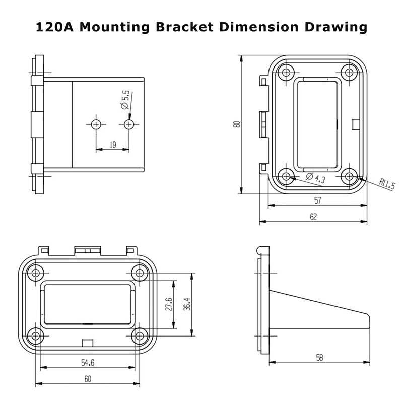 JOYOLA 120A for Anderson Plug Flush-Mounted Mounting Frame with Cover,