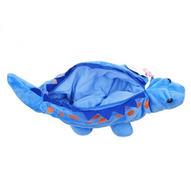 Minache Plush Animal Stationery Pouch Women Cute Dog/Dinosaur Plush Pencil Case Ladies Cosmetic Bag (Blue)