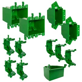 OneBoxForAll New & Old Work Bundle – 2 Old Work Double Gang Boxes + 4 Old Work ExpansionRings + 2 New Work Single Gang Boxes + 3 New Work Expansion Rings + 1 Sidecar - Expandable Electrical Box Kit