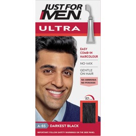 Just For Men Ultra Darkest Black Hair Color – A65, No-Mix Comb-In Applicator for Gray Coverage, Ammonia & Peroxide Free