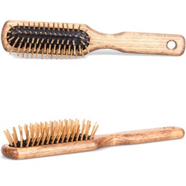 Fendrihan Rectangular Olivewood Pneumatic Hairbrush with Wood Bristles 8" (Made in Germany)