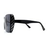 Womens Shield Rimless Oversize Butterfly Diva Sunglasses Black Carbon Print