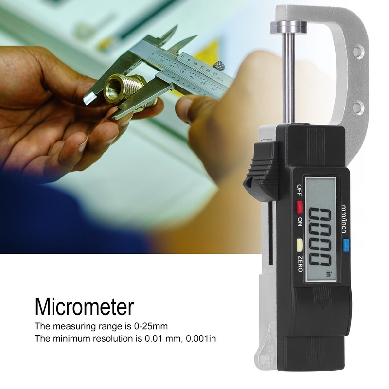 0‑25mm/0‑1in Digital Micrometer Electronic Thickness Outside Gauge Ruler Induatrial Grade