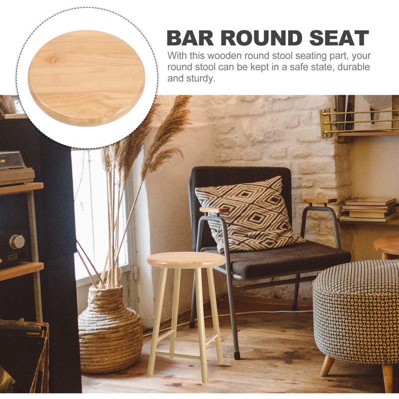 DOITOOL Bar Stool Seat Replacement: Round Stool Wood Replacement Seat