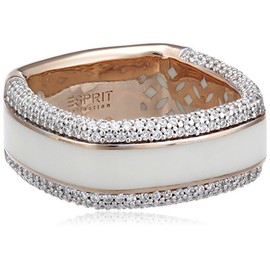 Esprit Women's Ring 925 Sterling Silver Cubic Zirconia ALGEA ELRG92197B resin white