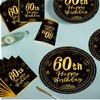 Happy 60th Birthday Paper Plates 7”Black and Gold,16Pcs Disposable Tableware