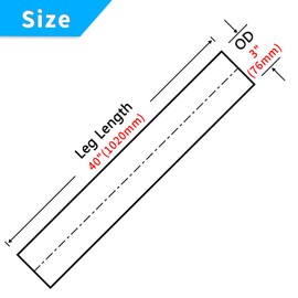 FGJQEFG 3 Inch Straight DIY Custom Mandrel Exhaust Pipe Tube Pipe, 40 Inch Length, 3'' OD Mandrel Straight Pipe, T304 Stainless Steel, Universal Fitment - 2PCS