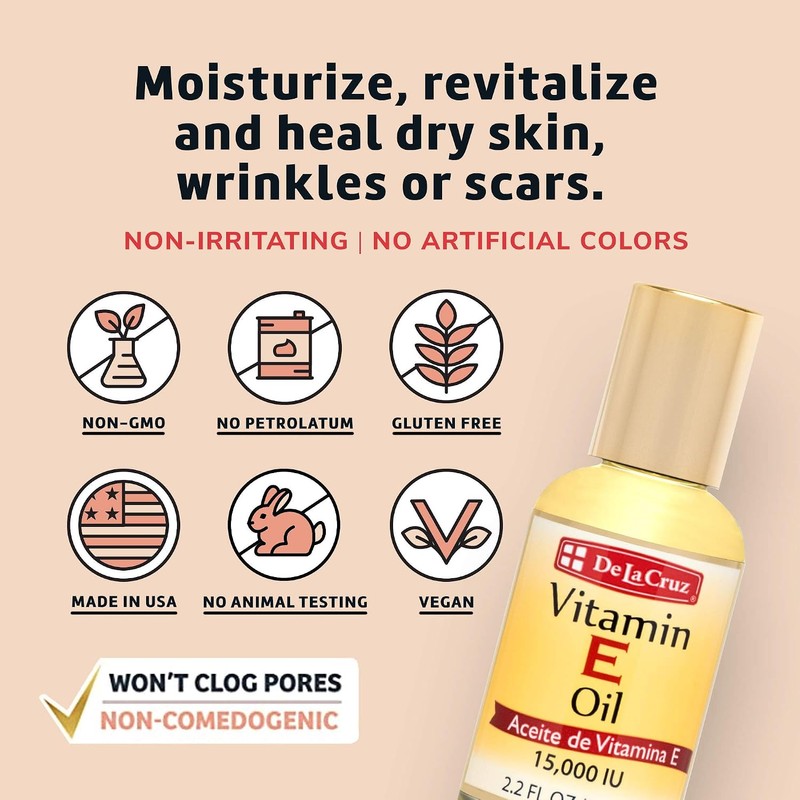 De La Cruz Vitamin E Oil, 2 Ounce