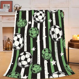 Soccer Blanket Soccer Sports Fleece Throw Blanket Fuzzy Plush Super Soft Cozy Warm Teen Football Decor Soccer Ball Blankets Stuffed Animal Gifts for Boys Girls Kids Adult Men Women 40"x50"