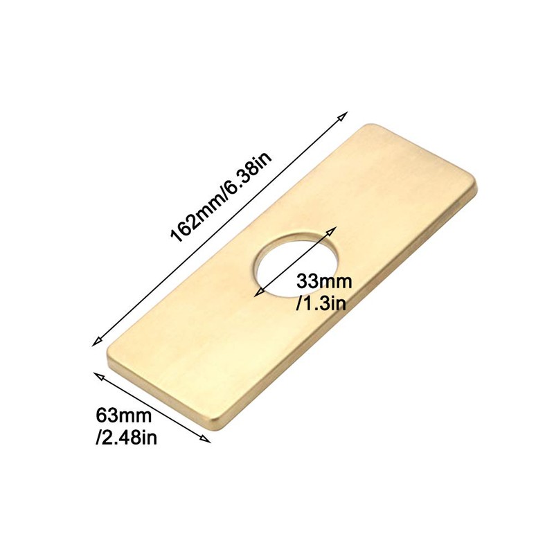 QOTSTEOS Sink Faucet Plate Stainless Steel Base Plate Rectangular Hole