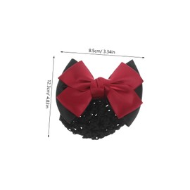 PACKOVE 3pcs Red Elastic Hair Bowknot Mesh Clip Stylish Headdress for Women and Girls for and Casual Wear