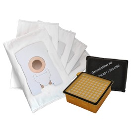 Filter Set Suitable for Vorwerk Kobold 260, 10 Microfleece Bags with Sliding Closure, 1 Hygiene Fine Filter, 1 Odour Filter FSProdukte