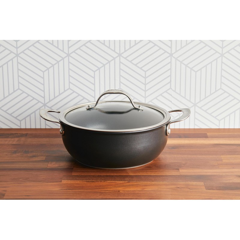 Anolon X Hybrid Nonstick Casserole Pan with Lid, Dark Gray