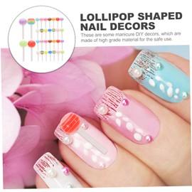 FRCOLOR 50pcs Lollipop Nail Art Charms Cute Candy Color Nail Decor for Design for Parties and Special Occasions Unique Ornaments