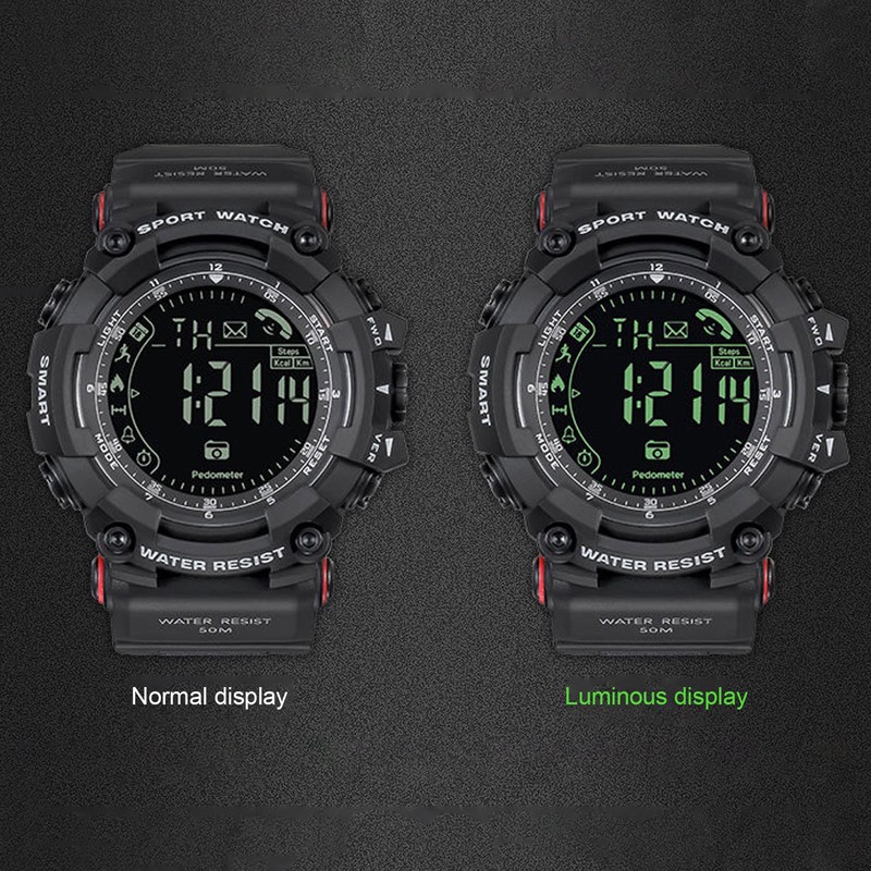 Men Digital Watch LED Backlight Multi Functional Water Resistant Watch