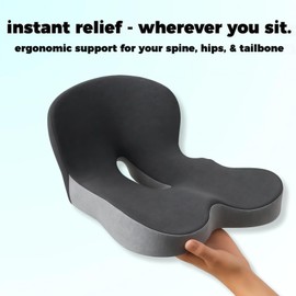 BIBIFACTORY 2025 New Reenly Back and Seat Cushion Car, Memory Foam L-Shaped Integrated Seat Cushions for Car, Ergonomic Back Support & Sciatica Relief for Long Drives (White)