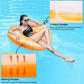 CYFIE Pool Hammock for Adults, Inflatable Pool Floats Water Hammock, Relaxing Pool Lounger for swimming pools, beaches, lakes (Orange)
