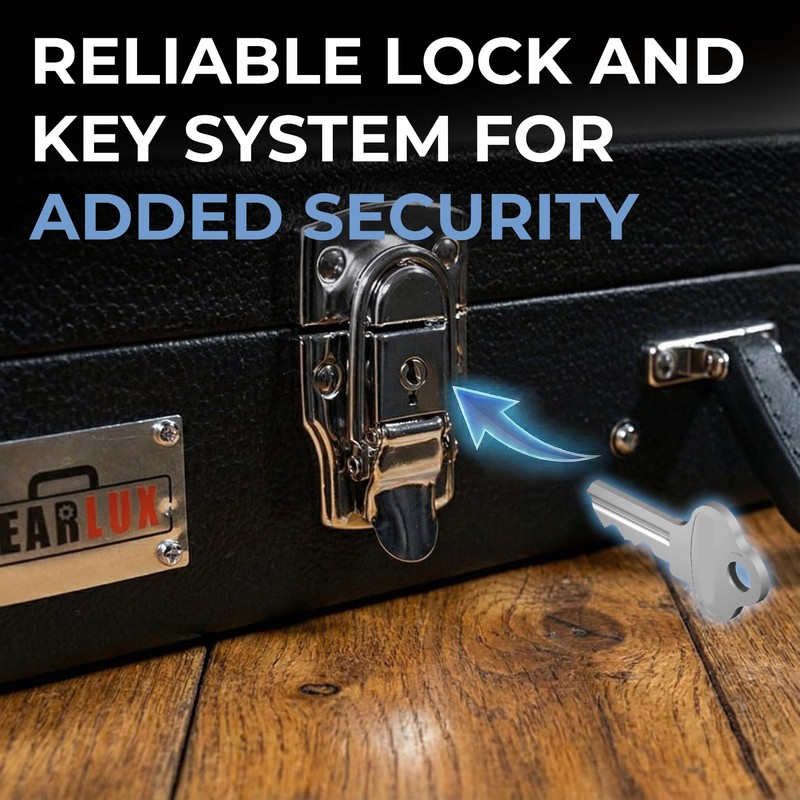 Gearlux Dreadnought Acoustic Guitar Hardshell Case with Accessory Compartment -