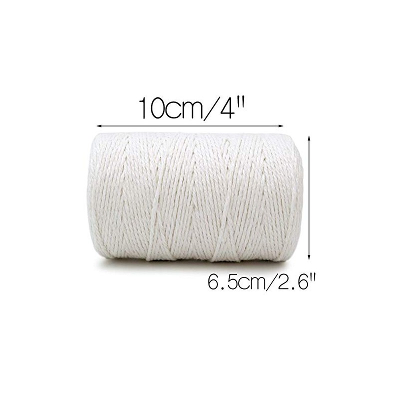 G2PLUS 400M White Cotton String Twine, 2MM Craft Bakers Twine,