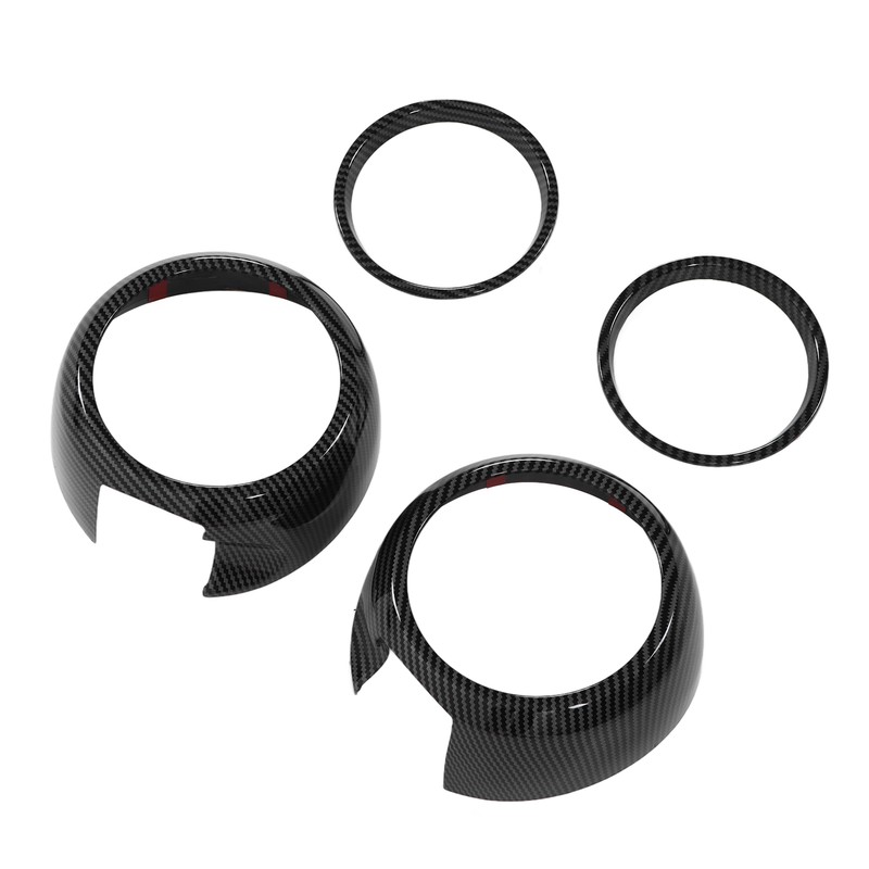 4pcs Carbon Fiber Style Door Midrange Speaker Cover Trims for