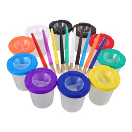TEHAUX 1set Boy Girl Paint Washing Cup Plastic Paint Mixing Cup for Boy Girl Lightweight Portable Art Supplies Multi-Functional Pen Cleaning Tool for Young Artists