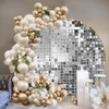 OERJU Luxurious Silver Round Backdrop Cover Polyester Not Real Glitter
