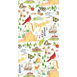 IHR Ideal Home Range Dinner Napkins Rosanne Beck State Collection Disposable 3-Ply Paper Hand Towels, 8.5" x 4.5", Virginia, 16-Count