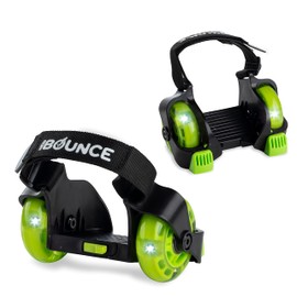 Patines de ruedas con tacón New-Bounce con luces, Jet Wheelies para zapatos, patines de tacón ajustable para niños, talla única (verde)