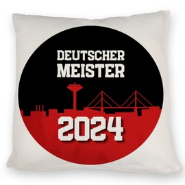 speecheese Leverkusen Cushion with Saying German Champion 2024 for Leverkusen Fan Football League Triumph NRW Rhine Meisterschale Ehre