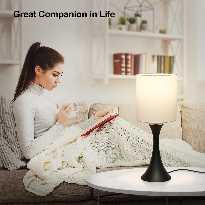 Seaside village 3 Way Touch Control Table Lamp, Modern Bedside