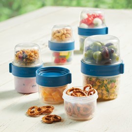 LOCK & LOCK LocknLock Easy Essentials Twist Two Way Food Storage Container, BPA-Free/Dishwasher Safe, 10-Piece Set, Clear